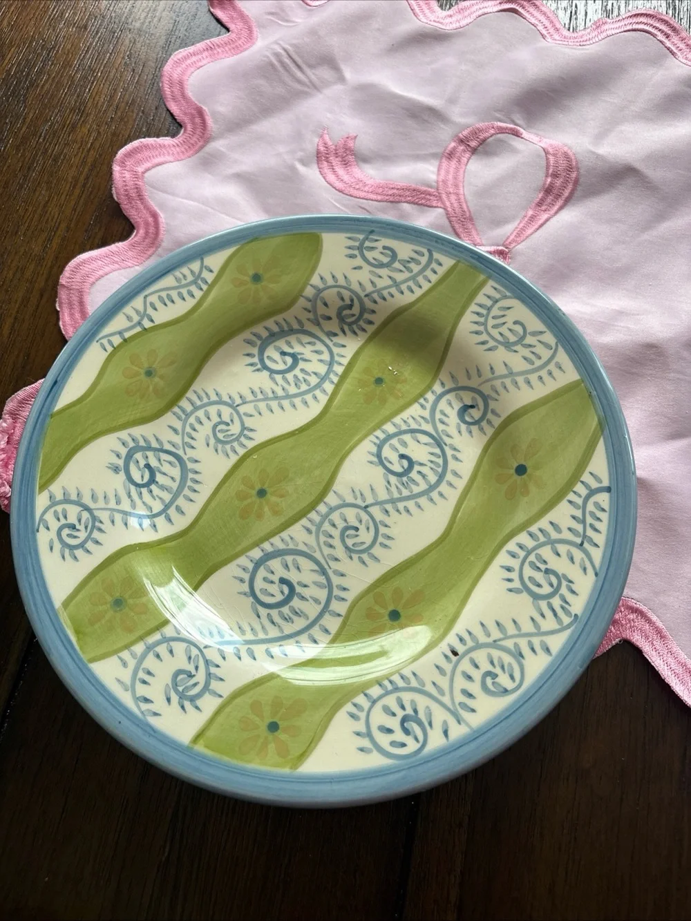 Pottery Barn Decorative Ceramic Bowls in Blue and Green - Set of 4